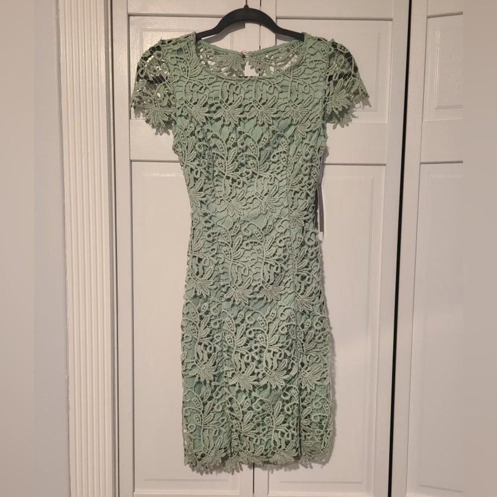 Lulu's Mint Green Lace Mini Dress
